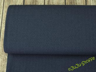 Bio-Strickjacquard Fischgrät grau-schwarz von Stoffonkel GOTS 