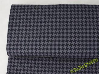 Bio-Strickjacquard Hahnentritt grau-schwarz von Stoffonkel GOTS 