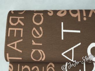 Bio-Strickjacquard Great vibes schoko von Stoffonkel GOTS 