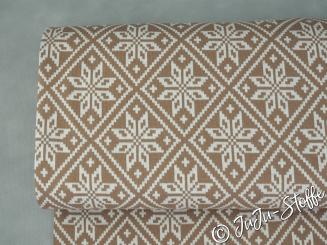 Bio-Strickjacquard Snowflake oatmilk von Stoffonkel GOTS 