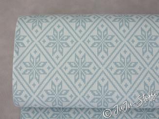 Bio-Strickjacquard Snowflake gletscher von Stoffonkel GOTS 