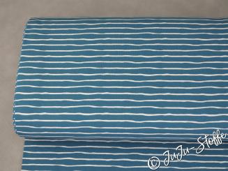 Bio-Jersey Good Vibes beach house blue von Stoffonkel GOTS 