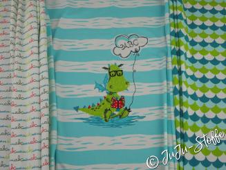 Panel Jersey Drago goes to school von Stoffonkel GOTS 