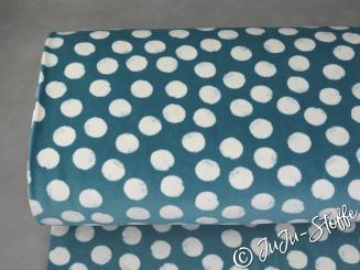 Bio-Samtnicky Mellow Dots everglade von Stoffonkel GOTS 