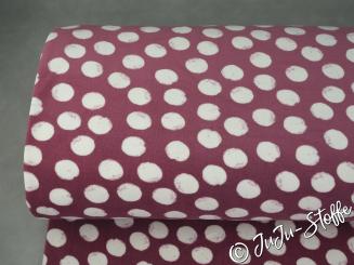 Bio-Samtnicky Mellow Dots beere von Stoffonkel GOTS 