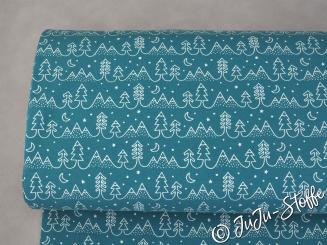 Bio-Jersey Tannenwald blau von Stoffonkel GOTS 