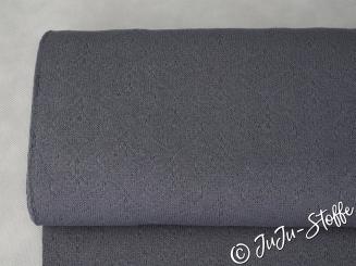 Bio-Sommerstrick Blüten dunkelgrau von Stoffonkel GOTS 