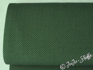 Bio-Strickjacquard Fischgrät waldgrün von Stoffonkel GOTS 