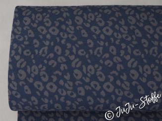 Bio-Strickjacquard Leo blau von Stoffonkel GOTS 