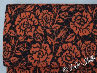 Bio-Strickjacquard Blüten und Blätter von Stoffonkel GOTS 