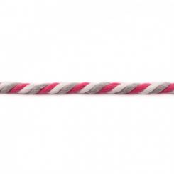 Kordel Baumwolle 12mm pink/weiß/grau 