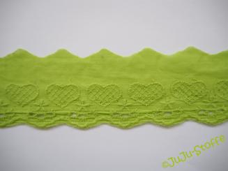 Spitze Baumwolle Hearts 50mm lime 
