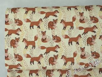 Baumwolle Popelin Füchse Öko-Tex 