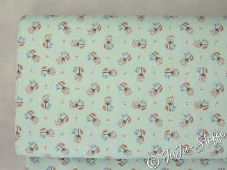 Baumwolle Popelin Löwenzahn dusty mint Öko-Tex 