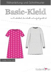 Papierschnittmuster Basic-Kleid Kinder von Fadenkäfer 