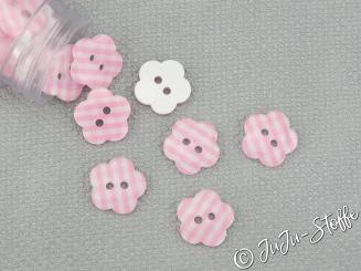 Blumenknopf weiß, rosa  15mm 