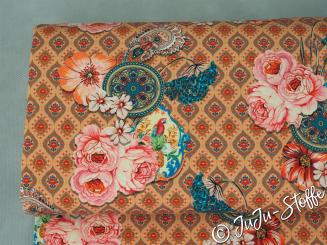 Jersey Parrot in Flowers Öko-Tex 