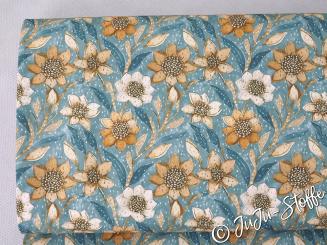 Baumwolle Popeline Blüten Öko-Tex 