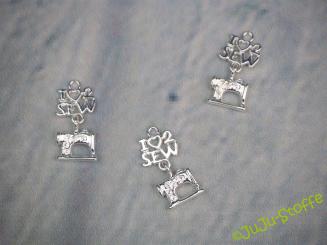 Anhänger I love 2 sew silberfarben Metall 