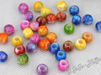 Großlochperlen Marble Mix, 20 Stück, 12mm 