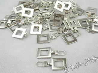 Fashion Zipper Quadrat silber 