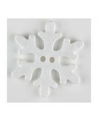 Knopf Schneeflocke 20mm weiß 