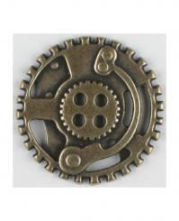 Knopf Steampunk Zahnrad 30mm altmessing 