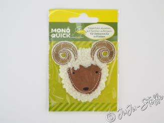 Bügelbild Steinbock weiß 