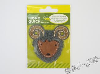 Bügelbild Steinbock grau 