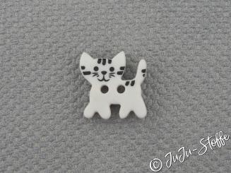 Knopf Katze 20mm weiß 