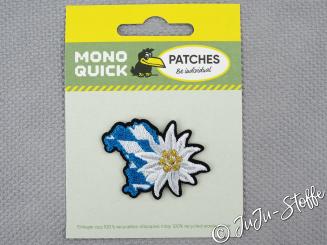 Bügelbild Edelweiß mit Rauten 