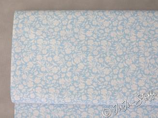 Baumwoll Popeline Garden hellblau GOTS 