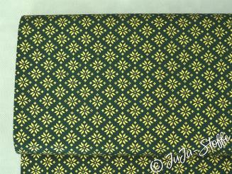 Baumwoll Popeline Schneeflocke grün GOTS 