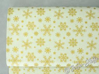 Baumwoll Popeline Eiskristalle natur GOTS 