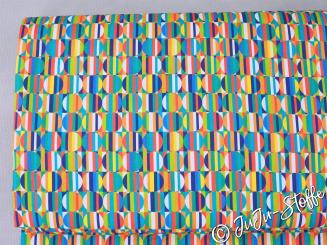 Baumwolle Popeline Kreise und Streifen Öko-Tex 