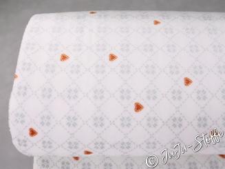 Kuschelfleece Herz weiß Öko-Tex 