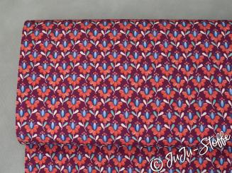 Baumwolle Popeline Flowers beere von Hilco Öko-Tex 