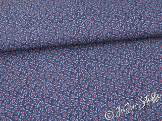 Baumwolle Popeline Blüten und Blätter von Hilco Oeko-Tex® 