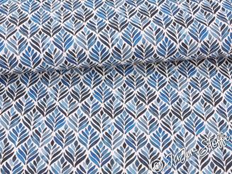 Canvas Blätter blau Oeko-Tex® 