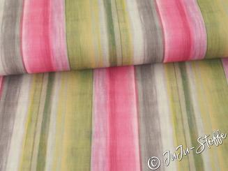 Outdoorstoff Dralon® Streifen pink/grün 