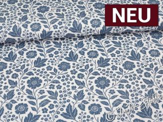 Baumwolle Premium Blumen und Blätter Oeko-Tex® 