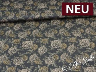 Baumwollsatin Rosen Oeko-Tex® 