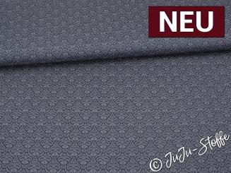 Baumwollsatin Herzornamente blau Oeko-Tex® 