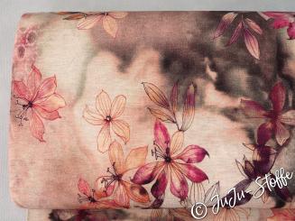 Viskose Jersey Blumenreigen mauve 