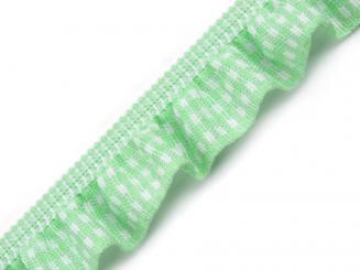 Rüschengummi Breite 20mm Karo mint 