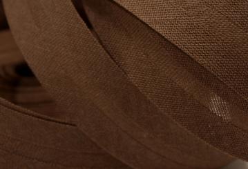 Schrägband aus Baumwolle vorgefalzt Breite 2cm in braun 