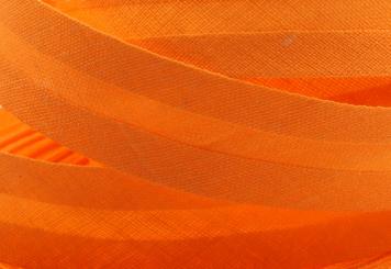Schrägband aus Baumwolle vorgefalzt Breite 2cm in orange 