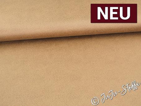 Wildlederimitat Stretch Foliendruck camel Oeko-Tex® 