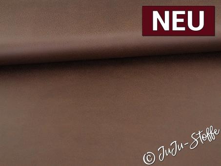Wildlederimitat Stretch Foliendruck braun Oeko-Tex® 