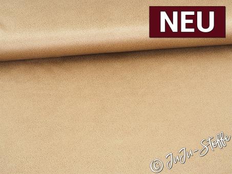 Wildlederimitat Stretch Foliendruck hellbraun Oeko-Tex® 